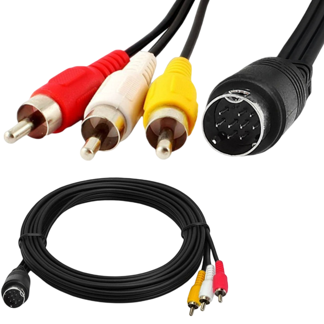 Custom Mini Din S-Video Twisted Pair Coaxial PVC Cable 9pin Male to 3RCA Male Video Audio Power Speaker Cable