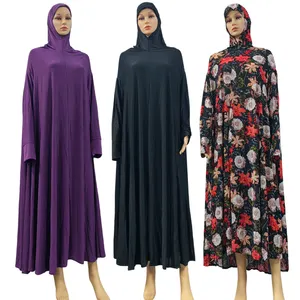 Modest Prayer Clothes for Muslim Women Islamic Hijab Abaya Fullcover Khimar Loose Hooded Robe Dress Clothing From China Factory
