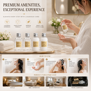 Produits <span class=keywords><strong>d</strong></span>'accueil de luxe pour hôtels, directement de l'usine : Shampoing et après-shampoing jetables 40 ml au parfum de thé blanc, avec logo personnalisé, articles de toilette pour salle de bain - Product Image 4