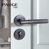 Pogo Noir Grand 58 Silencieux CNC En Relief Serrure De Porte Design Moderne Oxydé Poignée De Porte En Bois pour Hôtel Intérieur Chambre Application
