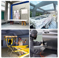 Taille personnalisée 8m Garage extérieur plié lavage de voiture tente de stationnement gonflable voiture peinture en aérosol voiture tente Garage