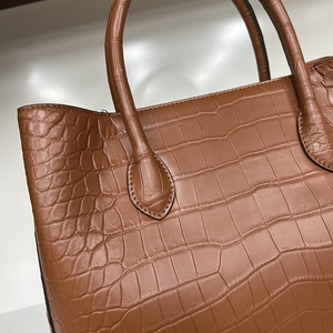 Bolso de mano 100% de piel de cocodrilo auténtica – Elegante bolso de diseñador con cierre de cremallera, bolso de mano de piel exótica de lujo - Product Image 4