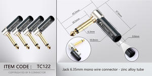 Black Shell Bunte 6,35mm TS Mono 2 Pole 1/4 Zoll Stecker Löten Metall verbinder für Gitarren mikrofon Plug Mixer - Product Image 4