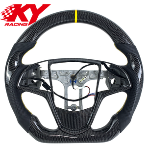 Volante deportivo de carreras personalizado en fibra de carbono y cuero negro, adecuado para Cadillac ATS ATS-V CTS CTS-V CT4 CT5 CT6 - Product Image 1