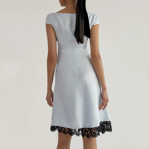 Women's Lace Trim Sleep Dress Sleeveless Short <b>Skirt</b> Smooth Splicing Design - Product Image 4