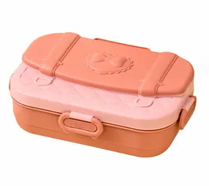 1 Liter 3 Roosters Plastic Bento Lunchbox Met Vork En Lepel Bestek Voedselcontainer