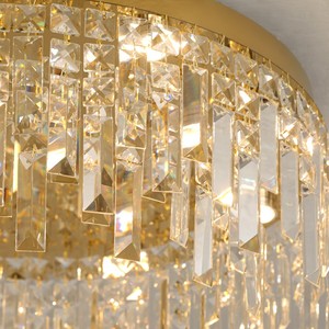 Luminaires en cristal LED décoratifs de luxe modernes, plafonniers à 3 couleurs changeantes pour chambre à coucher, salon, restaurant - Product Image 4