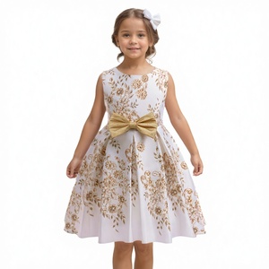 Vestidos de Fiesta Formales con Cuello Redondo para Niñas Pequeñas, Transpirables y Ecológicos, con Diseño de Flores, para Cumpleaños - Product Image 4