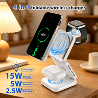 Chargeurs sans fil 3-en-1 10W 15W, support de charge rapide, chargeur sans fil portable pour iPhone 12-17, iWatch, AirPods