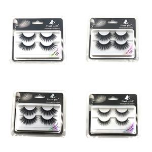 Plateau de 2 paires de faux cils naturels faits à la main multicouche profonde pour la simulation de tige - Product Image 6