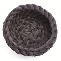 Tweed fait main rond rotin Cage bol moderne Shapewoven à la main chat nid tricoté lit pour animaux de compagnie pour chien et chat