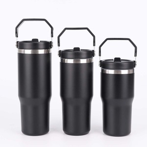 Vaso aislado al vacío de acero inoxidable de doble pared con logotipo personalizado con tapa y ASA, vaso de pajita para bebidas, taza de café de viaje - Product Image 5