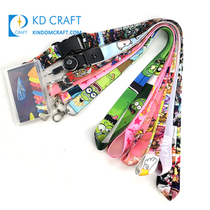 Muestra gratis de teléfono celular separable titular de la tarjeta de identificación correa para el cuello tinte sublimación impreso anime <span class=keywords><strong>Rosa</strong></span> Cordón de poliéster con logotipo personalizado - Product Image 1