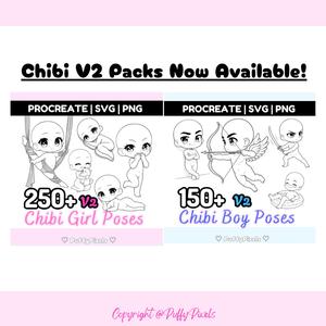 OEM ODM Anime Procreate : Poses Chibi, Esquisses de Base, Gesta de Mains, Tampons de Personnages Kawaii, Guide de Pinceaux, Personnages Mignons (Femmes, Filles, Animaux de Compagnie, en Action) - Product Image 3