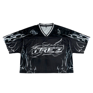 Maillots de football américain personnalisés respirants à manches courtes, coupe ample, style rétro streetwear, maillot de football - Product Image 2