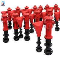 Buse d'incendie extérieure standard Kunan série SS100, revêtement en poudre rouge, avec dôme supérieur et œillet de levage pour usage municipal