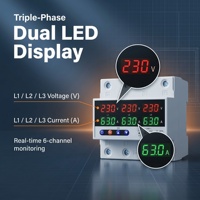 Protector de Energía Inteligente Trifásico CA 63A 50/60Hz con Pantalla Digital, Monitoreo en Tiempo Real, Protector Ajustable, Certificado CE para PC