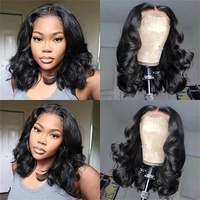 Rambut Asli Brasil Virgin Remy, Wig Lace Front Body Wave Double Drawn, Wig Lace Frontal Hitam Alami, Wig Tanpa Lem Swiss Lace