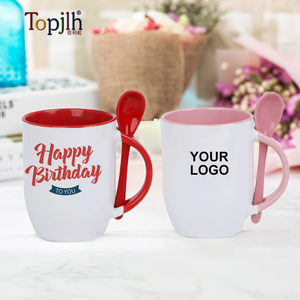 Tùy chỉnh <span class=keywords><strong>Mug</strong></span> Cup với logo 11oz in Trống đôi đầy màu sắc <span class=keywords><strong>Mug</strong></span> sứ khuyến mại quà tặng Cà Phê Cốc gốm với muỗng - Product Image 1