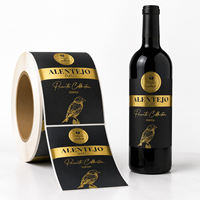 Etiquetas Personalizadas para Botellas de Vino, Adhesivos de Lujo con Estampado en Dorado, Resistentes al Agua y Duraderos para Vino Tinto, Cerveza y Café