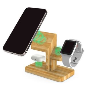 Support de chargeur sans fil moderne 2 en 1 en spandex écologique, station de charge double pour téléphone et montre - Product Image 2