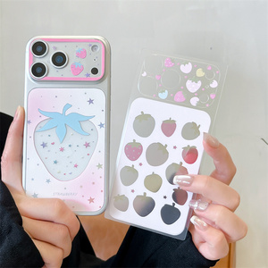 ฟิล์มกันรอยกล้องหลังลายผลไม้ฤดูร้อน สตรอว์เบอร์รี สำหรับ iPhone 17 16 Pro Max แบบสติ๊กเกอร์เต็มแผ่น พร้อมเคสเลนส์กันรอย EPU ลายรุ้ง - Product Image 5