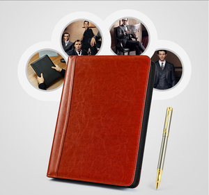 <span class=keywords><strong>A4</strong></span> cartella di <span class=keywords><strong>File</strong></span> Padfolio blocco per scrivere cartella di presentazione aziendale Portfolio in pelle Portfolio Portfolio porta porta portadocumenti con logo in rilievo personalizzato - Product Image 3