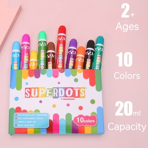 Superdots, nuevos paquetes, 10 Uds., juego de marcadores de puntos pequeños, pintura lavable, rotulador de <span class=keywords><strong>Bingo</strong></span>, juguetes de dibujo populares para niños - Product Image 4