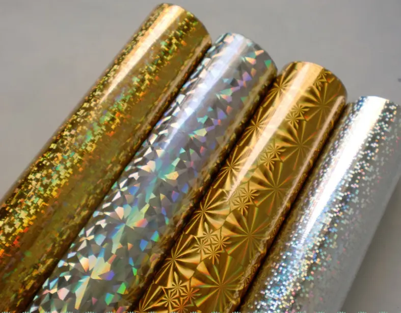 Chất lượng cao vàng bạc Holographic Hot stamping Foil phim truyền nhiệt cho giấy