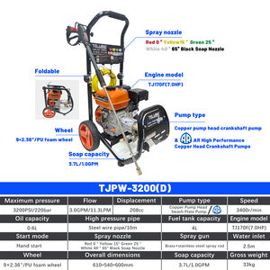 Nettoyeur haute pression à essence <span class=keywords><strong>pliable</strong></span> 3200 PSI/220 bar avec pompe AR TJ170F 208cc Démarrage manuel/électrique pour le detailing automobile - Product Image 3