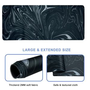 Alfombrilla de Escritorio OEM con Diseño de Ondas Fluidas en Verde Oscuro, Alfombrilla de Ratón Grande para Juegos con Líneas Abstractas de Tinta, Alfombrilla de Ratón de Goma Grande para Teclado y Ratón - Product Image 2