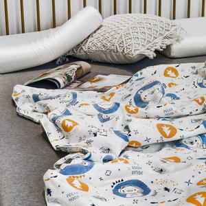 بالجملة بطانية من المسلين لحافات اطفال رضّع قطن 100% تصميم دب كارتوني قطن مصقول بطانية سرير رضّع بطانية - Product Image 2