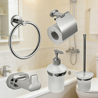 Ensemble de quincaillerie murale moderne en acier inoxydable écologique pour salle de bain, comprenant un porte-serviettes et un porte-papier toilette (8 pièces)