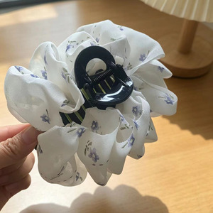 Elegant floral ruffled hair <b>clip</b> for women, perfect for updos, cute shark <b>clips</b>, and hair accessories for thick hair. - Product Image 4