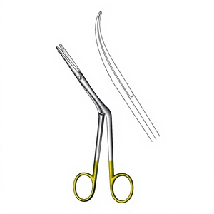 Ciseaux chirurgicaux Heymann 17 cm / 6-3/4 pouces, courbés à droite, TC Gold, en acier inoxydable de qualité supérieure, coupe de précision - Product Image 1