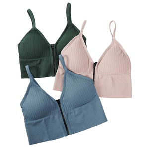 <span class=keywords><strong>Sujetador</strong></span> <span class=keywords><strong>Deportivo</strong></span> de Gimnasio para Mujer al por Mayor, Ropa Interior de Yoga Transpirable de Punto, <span class=keywords><strong>Cierre</strong></span> Frontal, Diseño Sólido para Correr y Yoga - Product Image 1