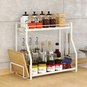 Truy cập gia vị giá với thớt chủ kim loại 2-Tier tủ bếp lưu trữ giá nhà bếp tổ chức giá - Product Image 2