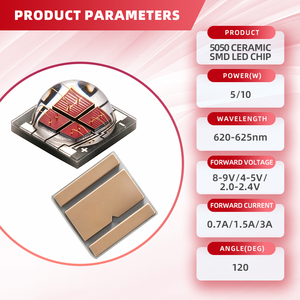 Rode Licht 5050 SMD 620nm LED-chip Hoge Vermogen 5W 10W LED-<span class=keywords><strong>diode</strong></span> 120 Graden voor Plantengroei Licht Tuinbouwverlichting - Product Image 2