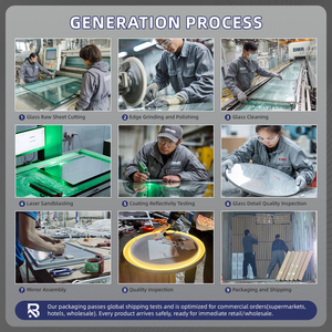 Specchio da Parete Decorativo Rotondo Moderno di Grandi Dimensioni per Hotel, Specchio Ultra-Chiaro Antiesplosione Ecologico Ideale per Soggiorno - Product Image 5