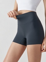 Shorts de yoga à compression effet seconde peau haute élasticité, taille haute, rehausseur de fessiers, short de sport galbant pour femme