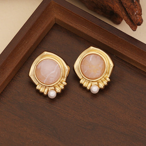 <span class=keywords><strong>Victoria</strong></span> Fleur Perle Boucles D'oreilles En Acier Inoxydable Or 18K Planté Boucles D'oreilles <span class=keywords><strong>Bijoux</strong></span> pour Femmes Cadeau Exquis Personnalité Fête - Product Image 5