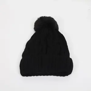 2024 2023 cheap factory price sports fur ball beanie winter hat pom fur ball hats
