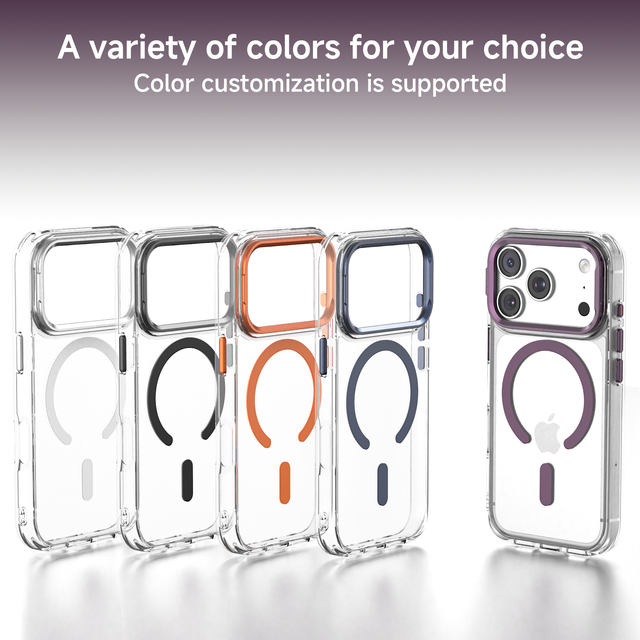 2026 New Anti-fall Protect Design Colorful Customization Camera Stand Magnetic Phone Case Cover for iPhone 17 18 Air Pro Max