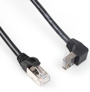 สายอีเธอร์เน็ต Black CAT 5E CAT 6 แบบตัวผู้ต่อตัวผู้ พร้อมหัวต่อ RJ45 แบบมุม 90 <span class=keywords><strong>องศา</strong></span> ขวา ซ้าย บน ล่าง - Product Image 5