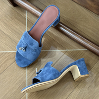 Sandales plates d'été en cuir véritable de créateur pour femmes, chaussures décontractées d'extérieur, style italien de luxe