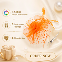 Chapeau bibi personnalisé blanc en plumes et maille à pois pour mariée, idéal pour cocktail, thé ou mariage – Vente en gros