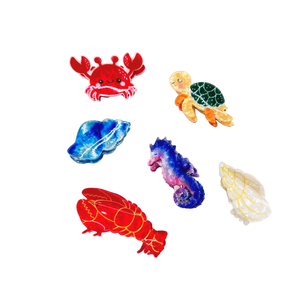 Pinza para el pelo con diseño de vida marina de 7 cm, accesorios para el cabello para mujeres y niñas - Product Image 1