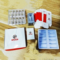 Kit d'emballage complet personnalisé avec impression, cartes de remerciement, emballage de flacon de peptide, boîte d'expédition épaisse en carton ondulé sécurisée