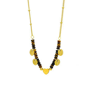 Collares de Moda de Alta Gama, Estilo Nicho, con <span class=keywords><strong>Cadena</strong></span> de Bambú y Piedra Ojo de Tigre, Personalizados al por Mayor - Product Image 5