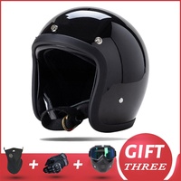 Casque de moto électrique certifié 3C BLD, en fibre de verre renforcée, léger, unisexe, style rétro, pour croisière